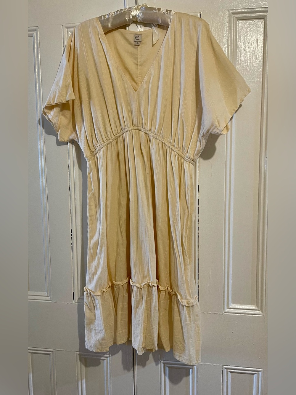 LOFT Cream V-Neck Dress - NWOT
